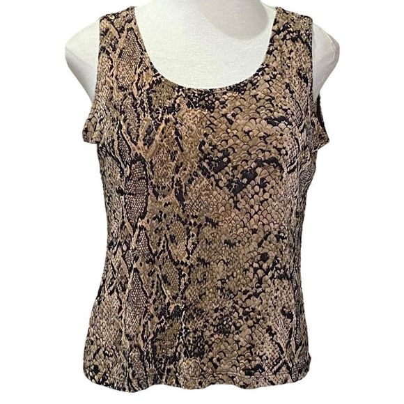 Chico's Private Edition Snakeskin Print Tank Top Camisole  Non Wrinkle Line XL - Picture 1 of 4